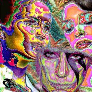 Psychedelic digital composition depicting several human faces with distorted outlines and saturated neon colors. The features blend in a kaleidoscopic effect, creating a strange and hypnotic atmosphere, in a work envisioned by an SF novelist | Psychedelic digital composition depicting several human faces with distorted outlines and saturated neon colors. The features blend in a kaleidoscopic effect, creating a strange and hypnotic atmosphere, in a work envisioned by an SF novelist