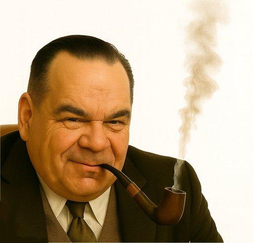 portrait de l'auteur fumant sa pipe.